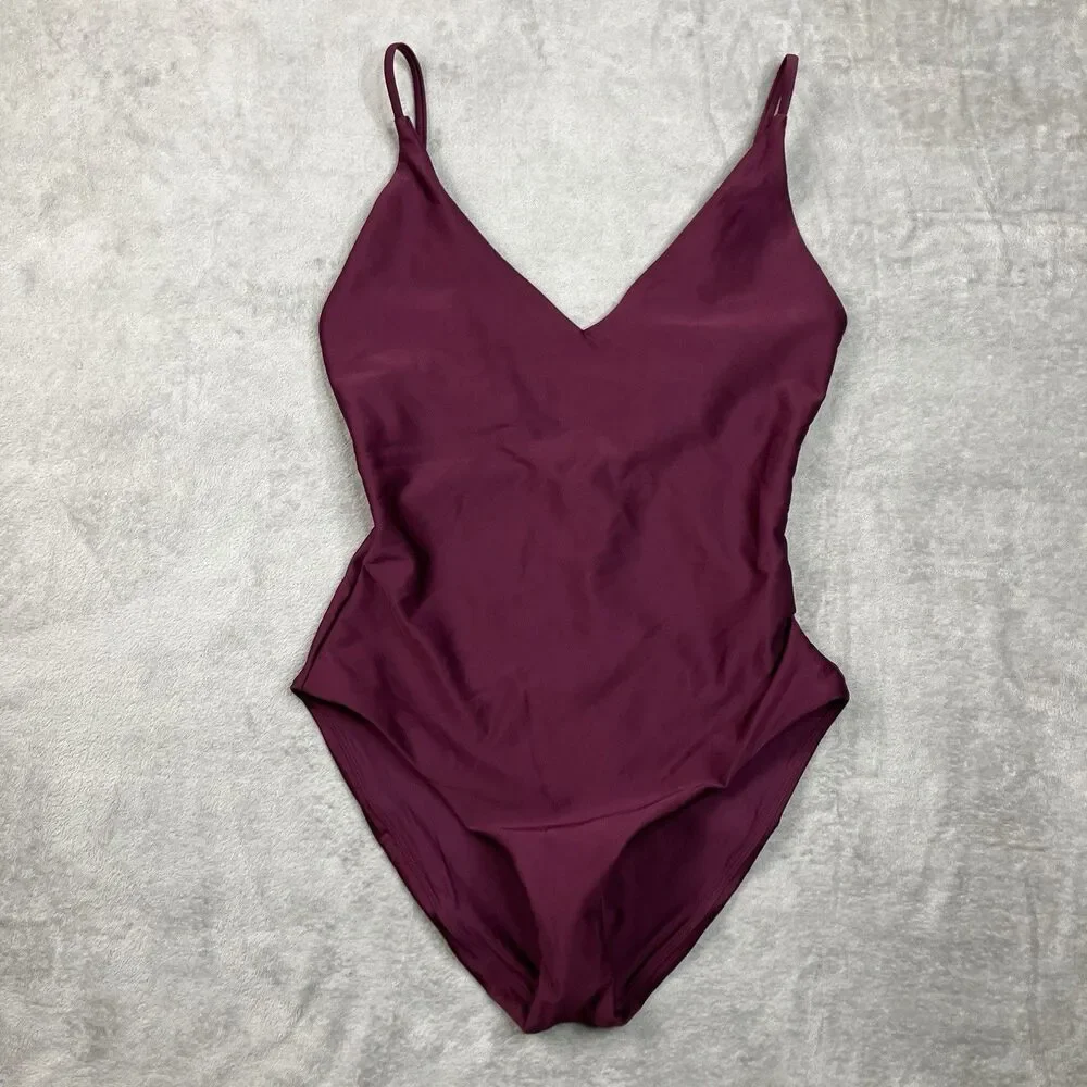 J Crew Lana One-Piece Womens 12 Burgundy Classic Sculpt Luxe Beach Resort CI367